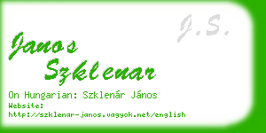 janos szklenar business card